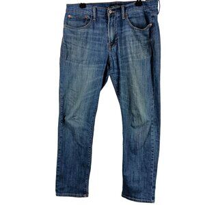 Lucky Brand 121 Slim Fit Blue Denim Jeans Size 34/30 waist 37 Mens Straight Leg